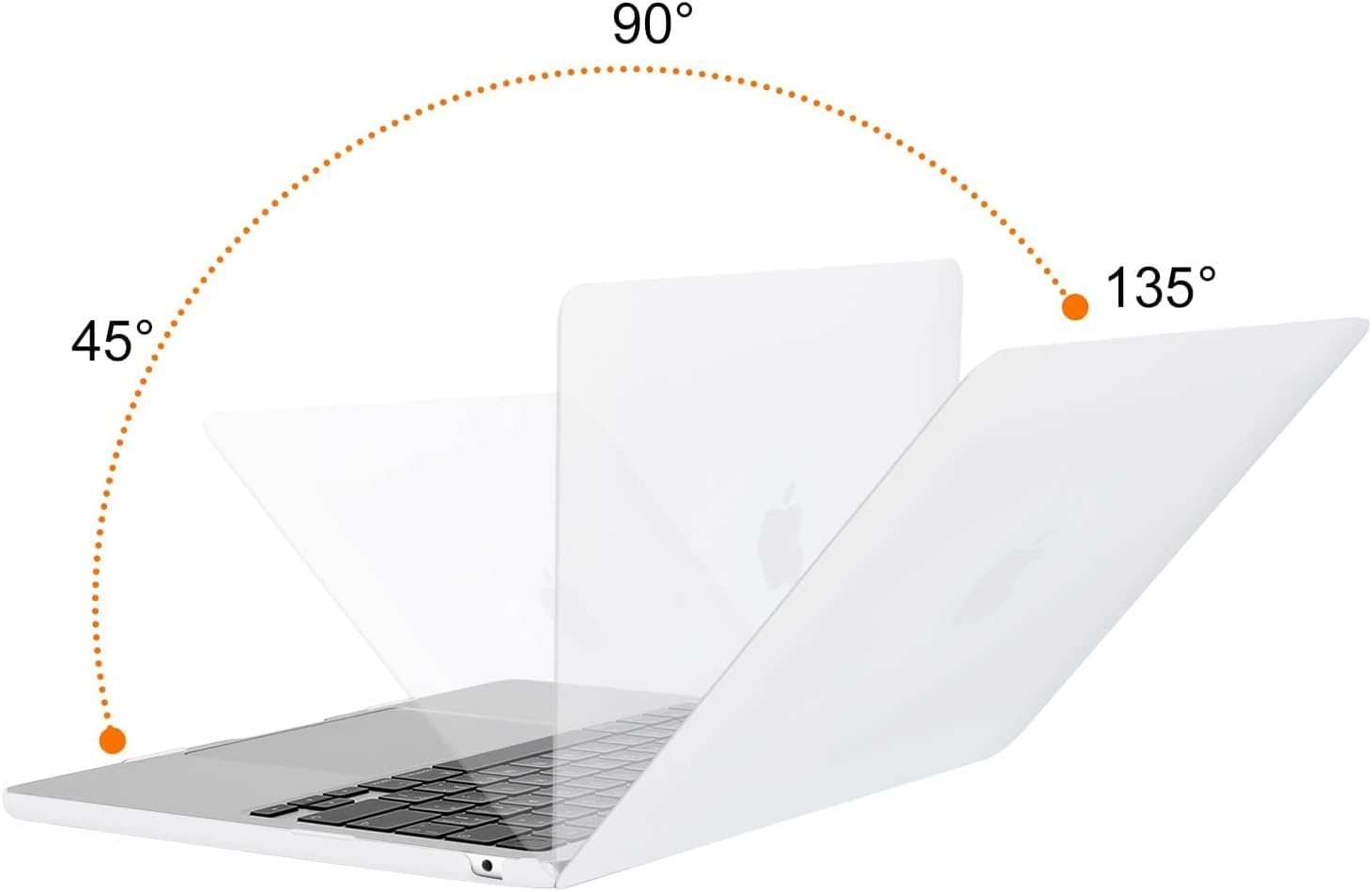 Back. mosiso - Laptop Case for MacBook Air 13 inch Case M5 A3449 M4 A3240 M3 A3113 M2 A2681 2022-2026 - White.