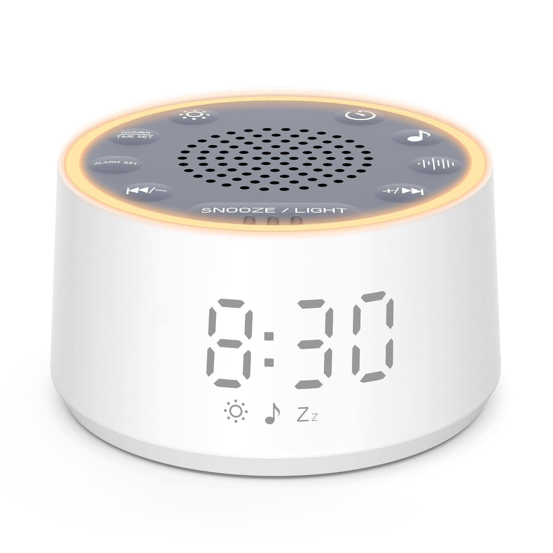 Cedar Assembly - Noise Machine - Sound For Adult Sleeping With 24 Calming Ambient Nightlight Continuous Or Timer Loud Slee - Palm-sized-White