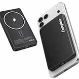 Energizer - 5,000mAh SLIM METAL 20W Magnetic Wireless Qi/Qi2.0/MagSafe PowerBank, Portable Charger, 2 Outputs, LED Display, & USB-C - Black
