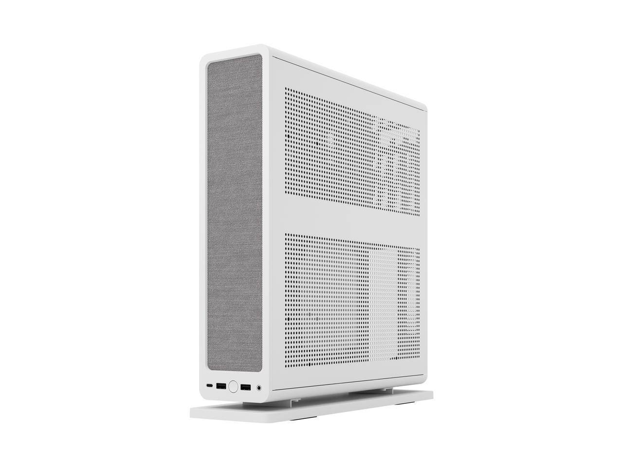 Alt View 7. Fractal Design - Fractal Design Ridge White Mini-ITX Slim Small Form Factor Console PC Case with PCIe 4.0 Riser - White.