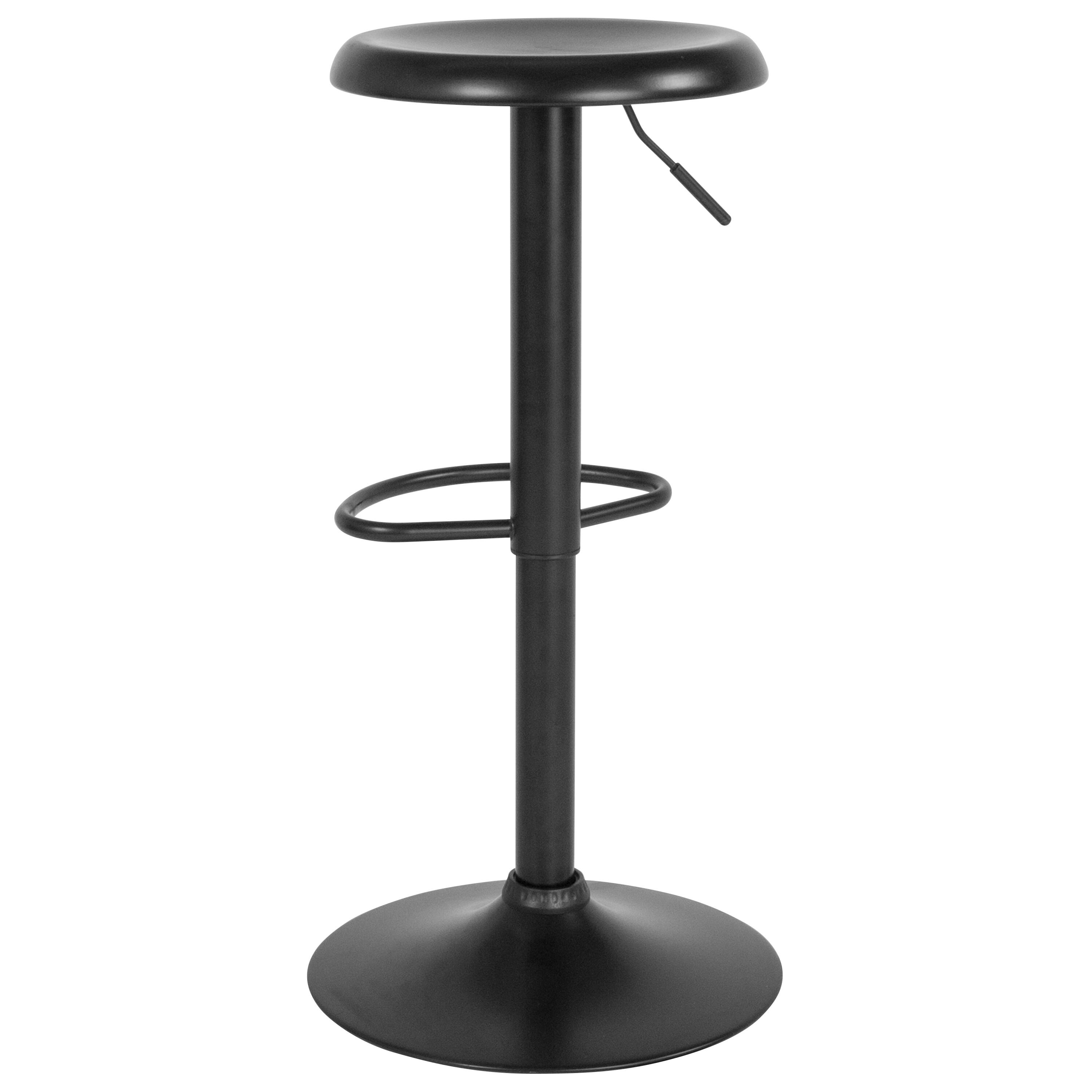 Alt View 15. Alamont Home - Madrid Series Adjustable Height Retro Barstool - Black.