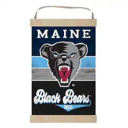 Jardine - Maine Black Bears Retro Logo Banner Sign - Navy