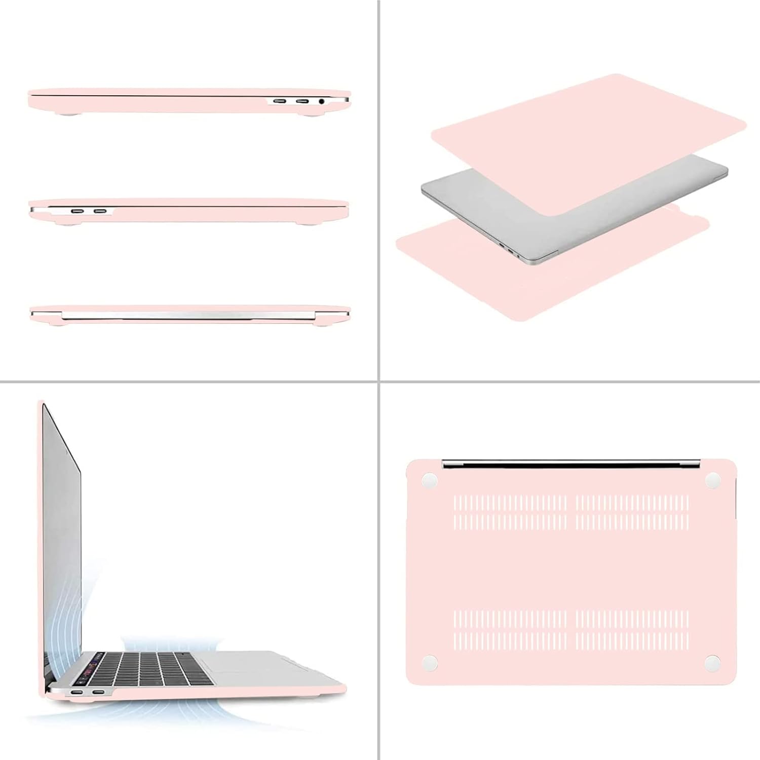 Alt View 1. mosiso - Hard Shell Case for 13-inch MacBook Pro 2016-2026 A2338 A2289 A2251 A2159 A1989 A1706 A1708 - Chalk Pink.