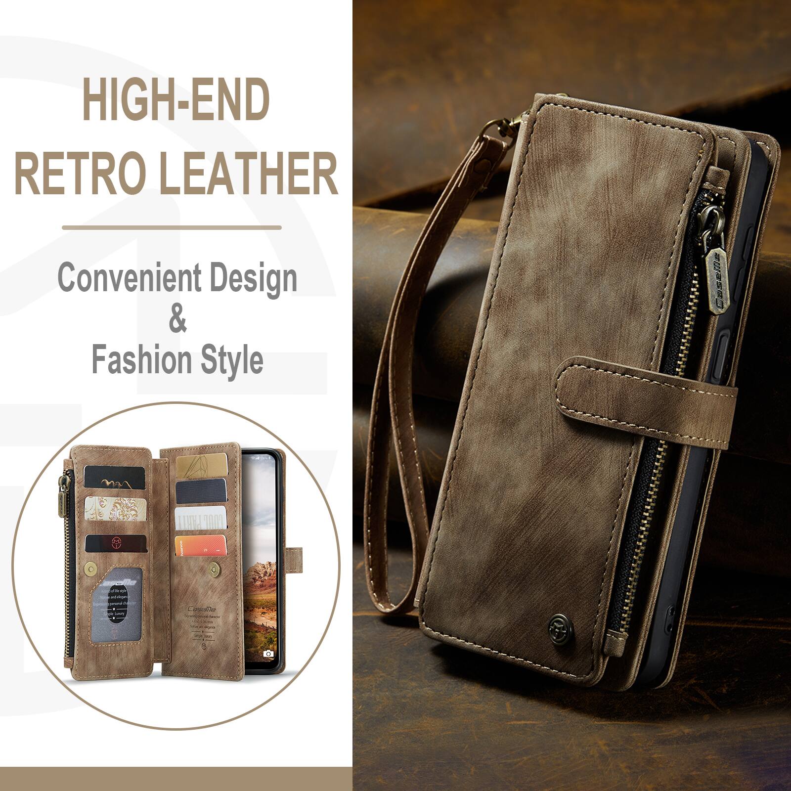 HIGH-END RETRO LEATHER  
Convenient Design & Fashion Style