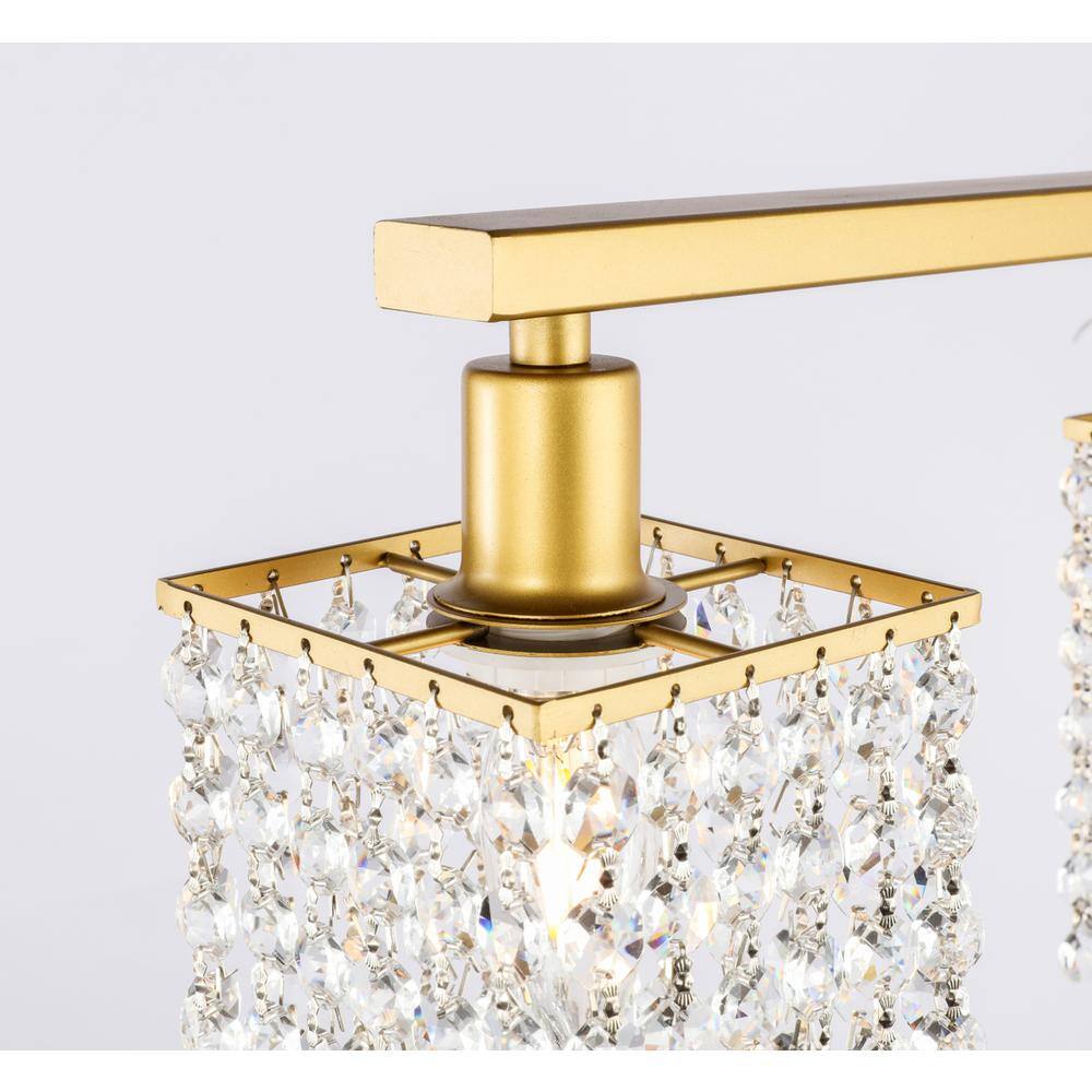 Alt View 2. Living District - Phineas 4 light Brass and Clear Crystals wall sconce - Brass And Clear Crystals.