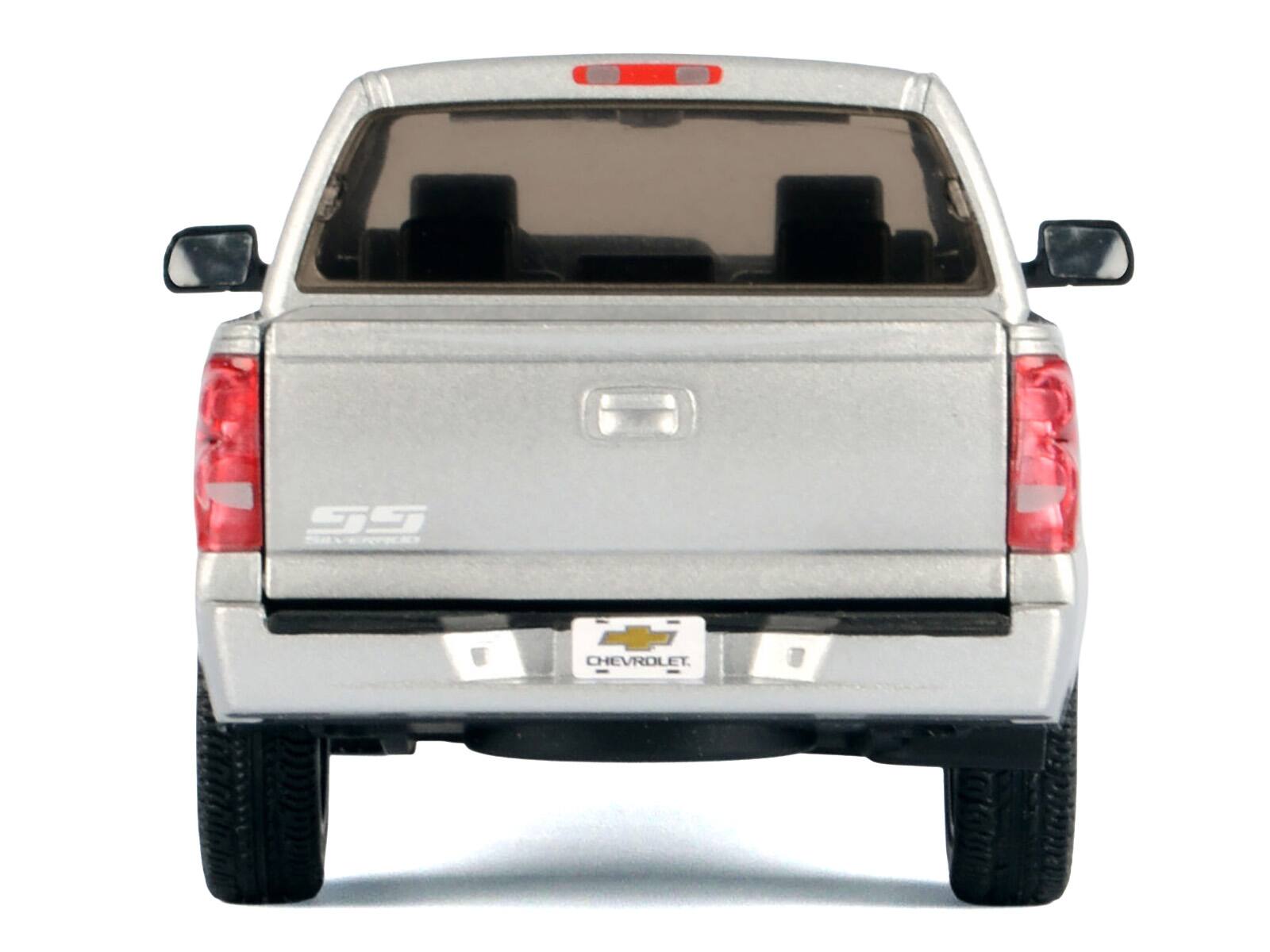 Back. Motormax - 2006 Chevrolet Silverado SS Pickup Truck Silver Metallic "Timeless Legends" Series 1/25 Diecast Model Car by Motormax - Silver Metallic.