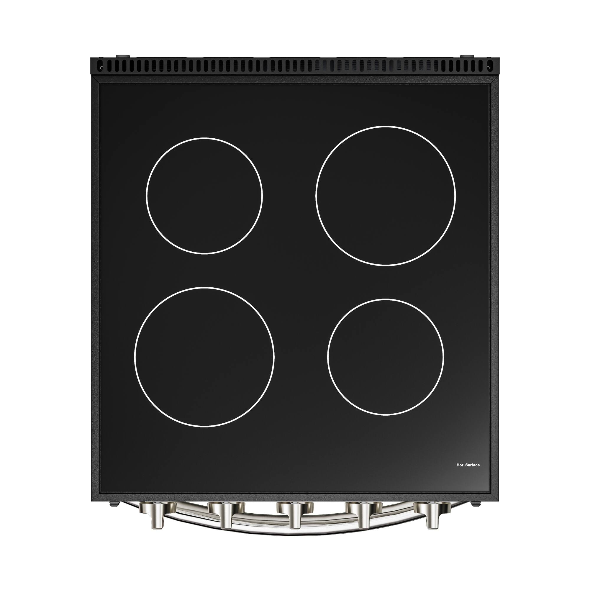 Alt View 8. Koolmore - 24 in. 4-Burner Electric Glass Top Slide-In Oven Range, 240V in Stainless Steel (KM-SER24-SS) - Stainless Steel.