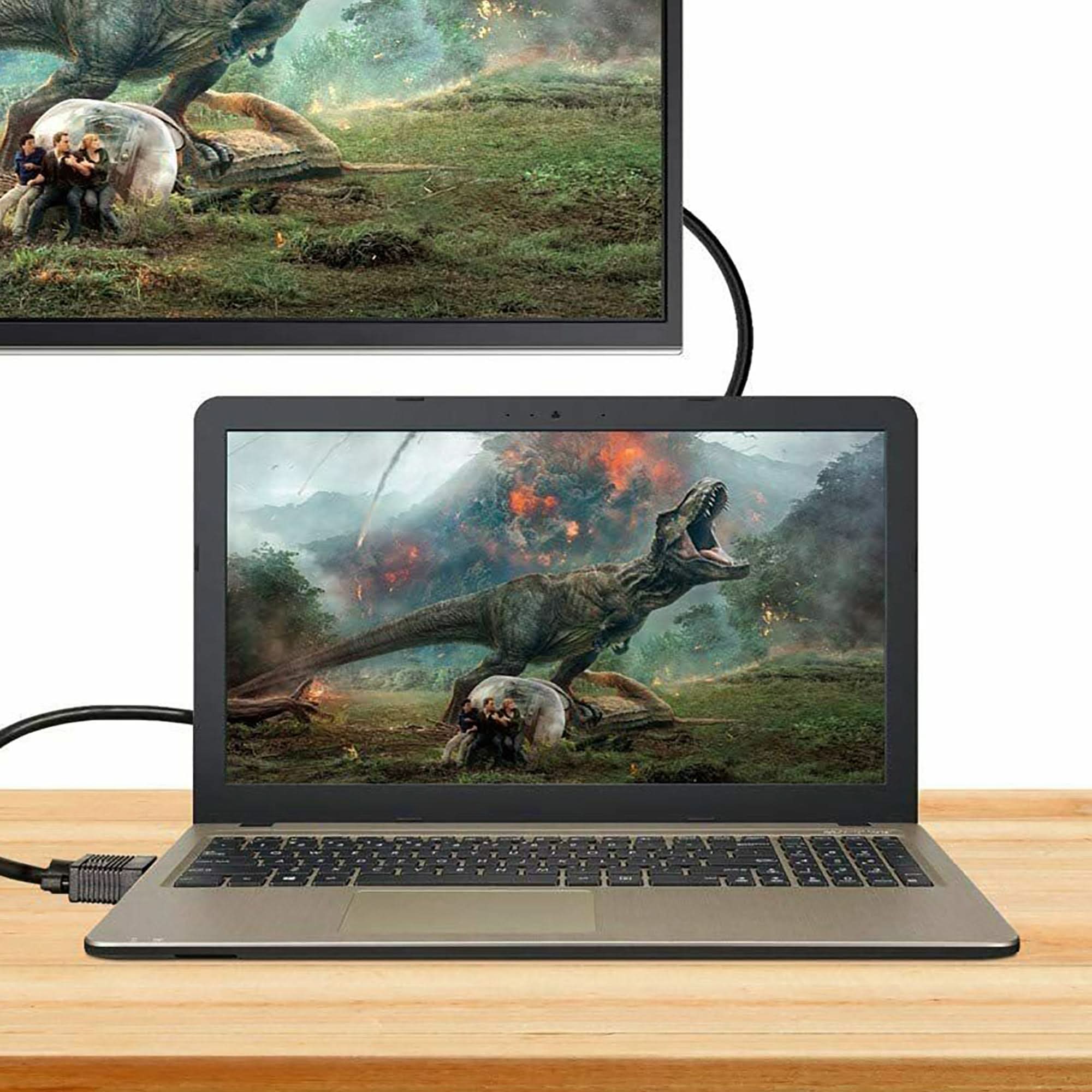 Alt View 4. 5 CORE - VGA to VGA Cable 6Ft 15 Pin VGA Male to Male Video Transmission Extension Cord - Black.