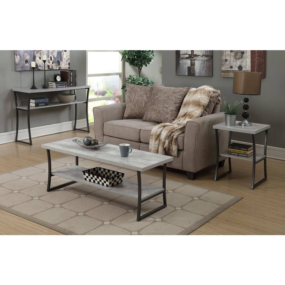 Back. Convenience Concepts - X-Calibur Coffee Table - Faux Birch/Slate Gray Frame.