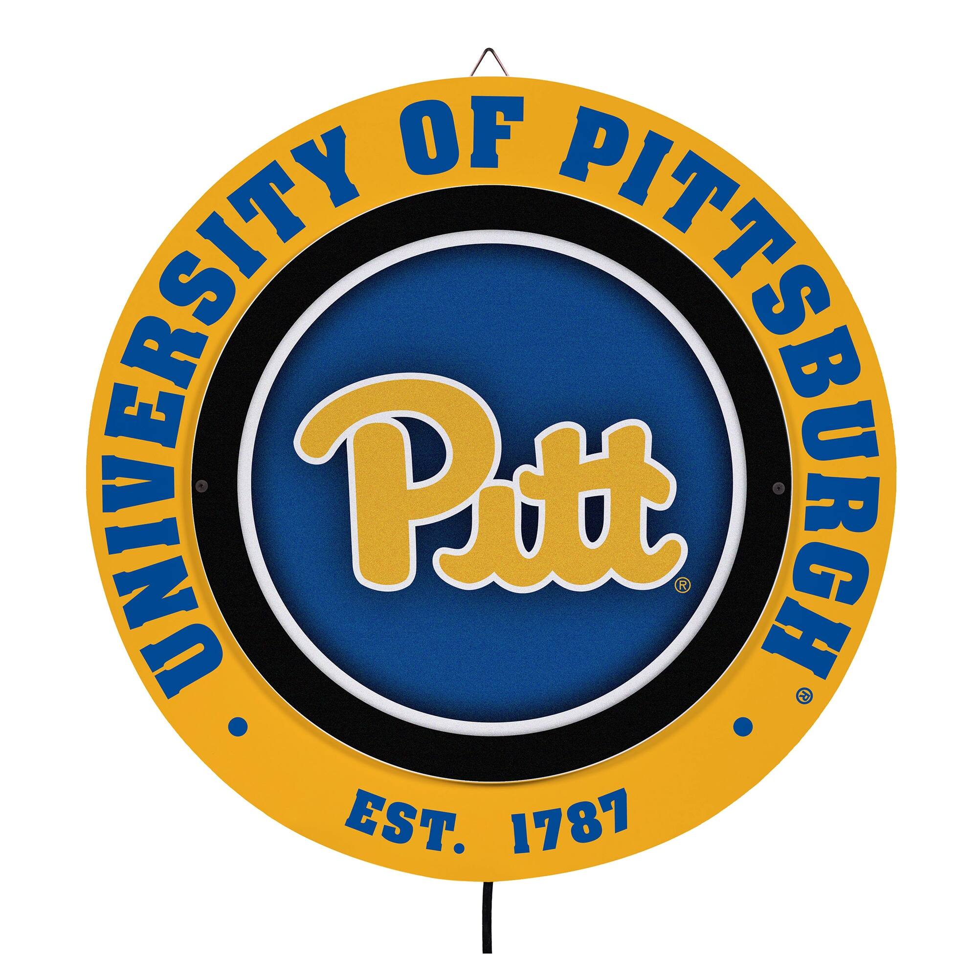 Pitt Panthers 15" LED Round Metal Lit Wall Sign