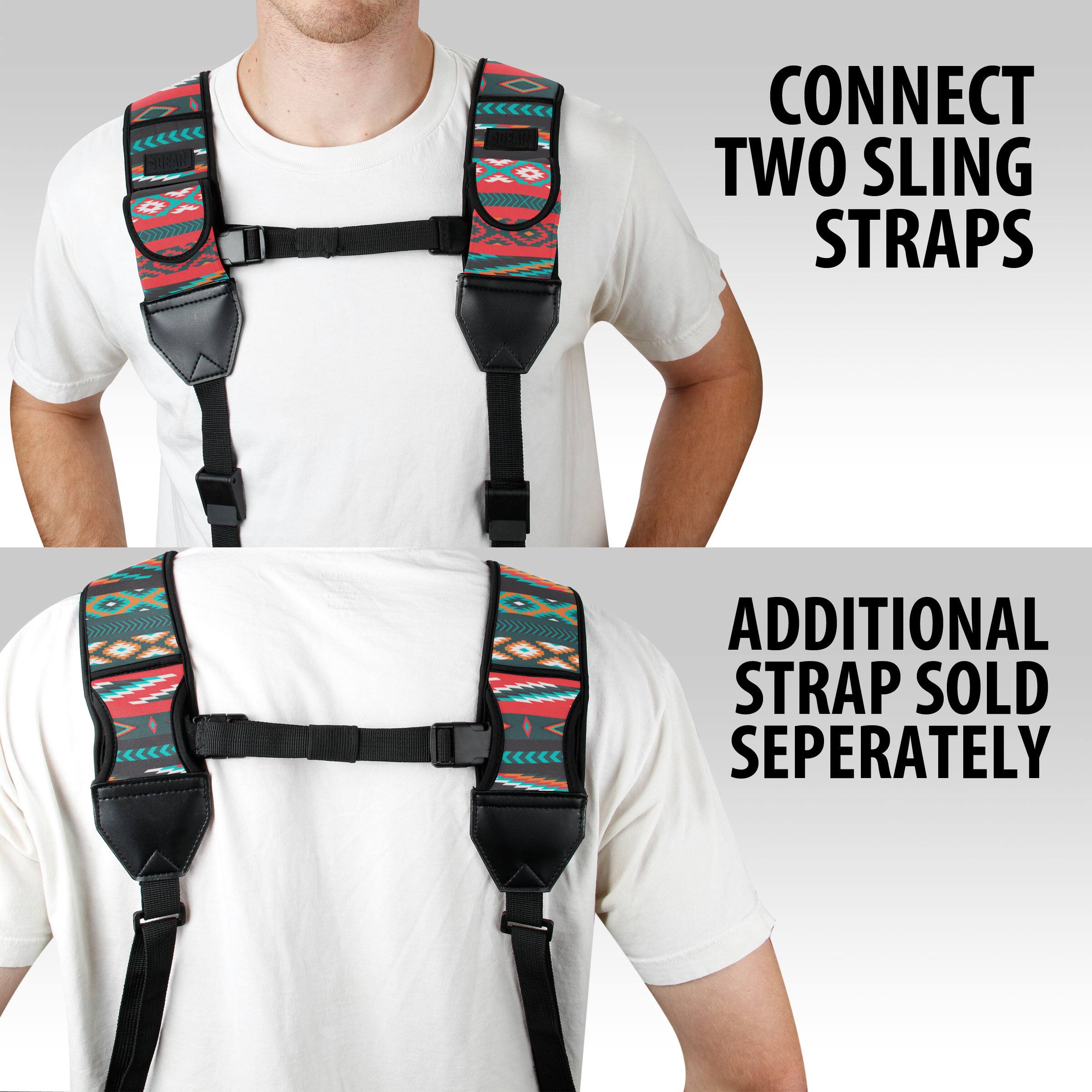 CONNECT TWO SLING STRAPS  
ADDITIONAL STRAP SOLD SEPARATELY