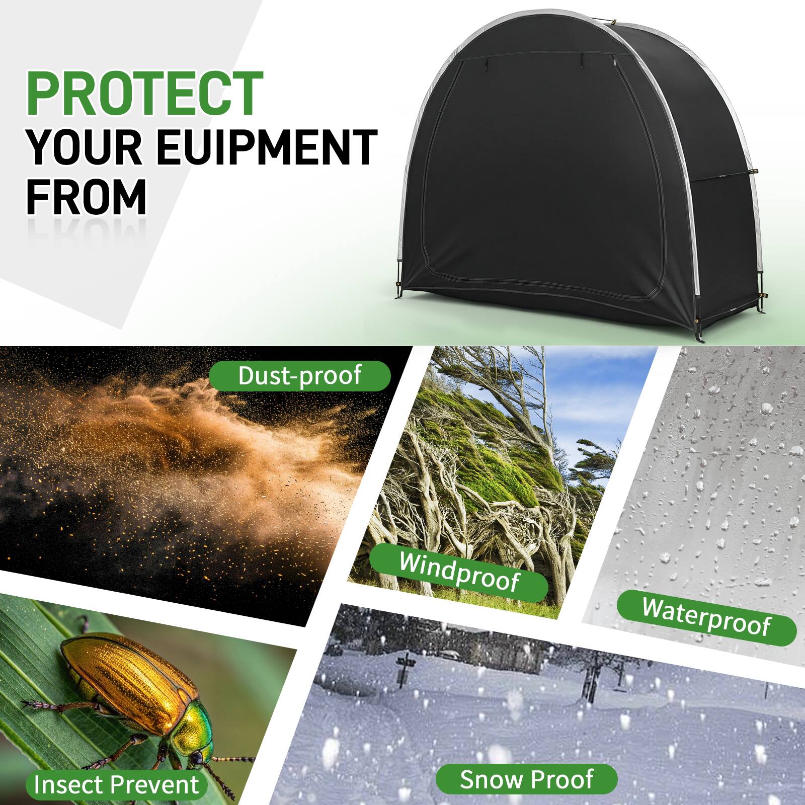 PROTECT YOUR EQUIPMENT FROM

- Dust-proof
- Windproof
- Waterproof
- Insect Prevent
- Snow Proof