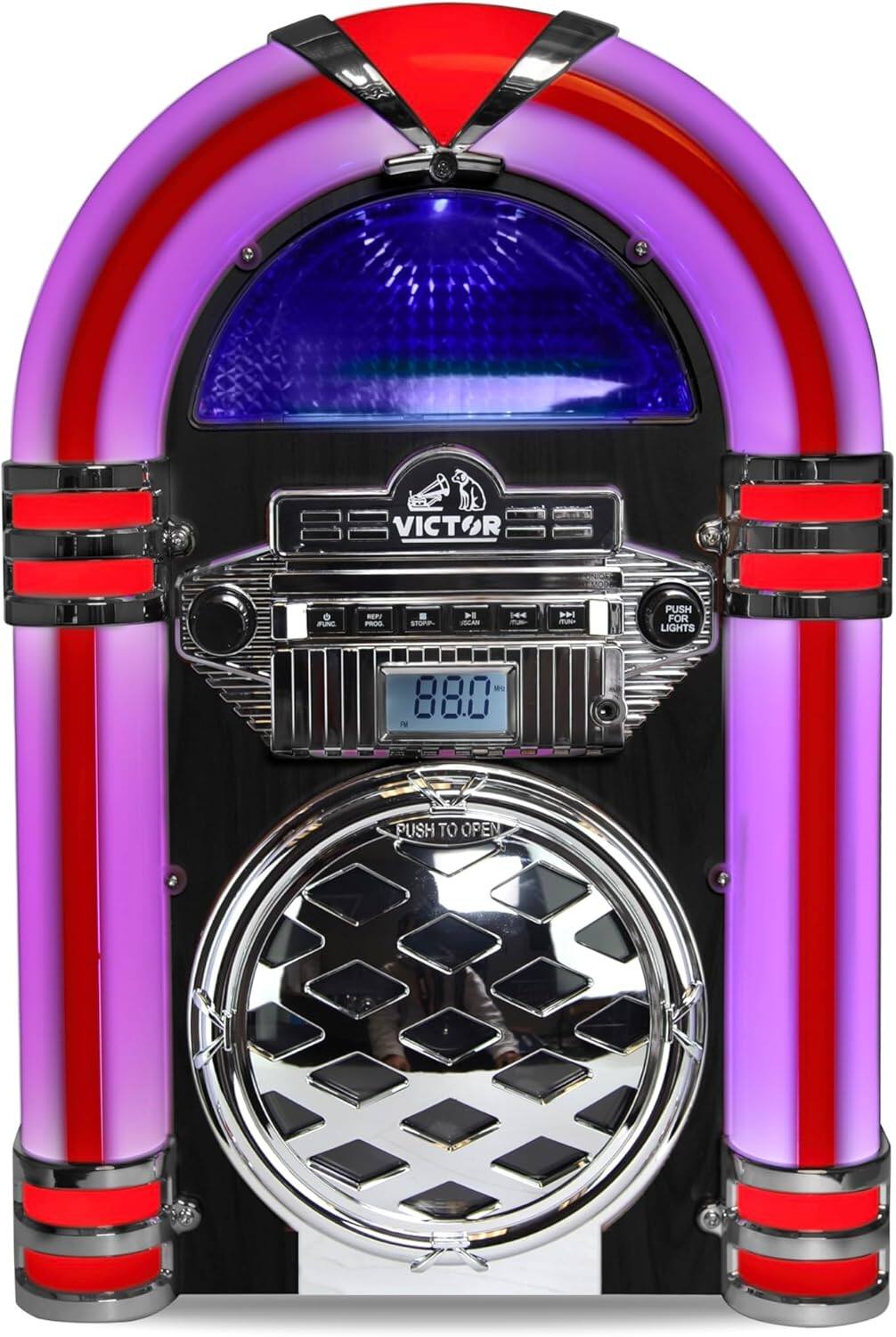 VICTOR FC RERV PROO  
smore > HLA H M Ad  
PUSH FOR LIGHTS  
M 880 IN PUSH TO OPEN