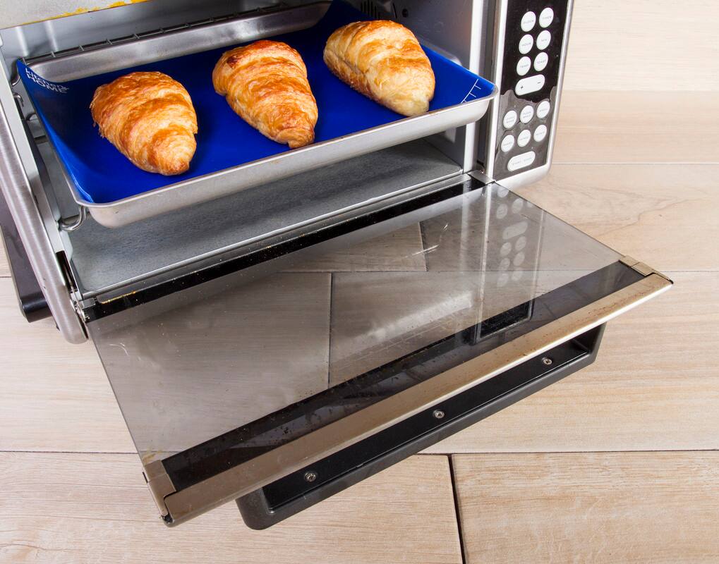 Left. Kitchen + Home - Silicone Toaster Oven Liner - Nonstick Toaster Oven Baking Mat - blue.