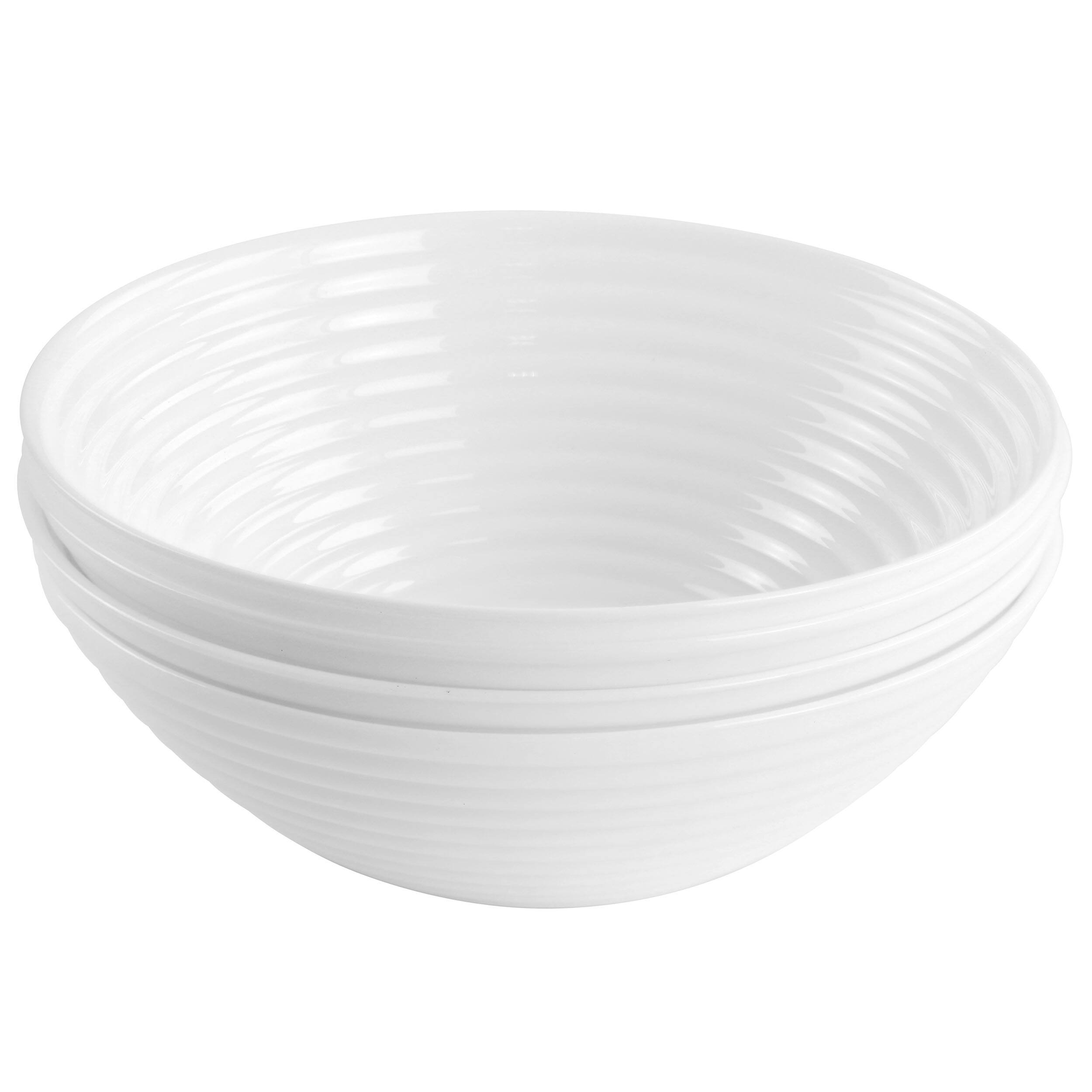 Alt View 1. Gibson - Gibson Ultra Patio 4 Piece Tempered Opal Glass Cereal Bowl Set in White - White.