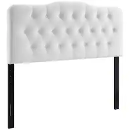 Annabel Diamond Tufted Performance Velvet Full Headboard by Modway - White