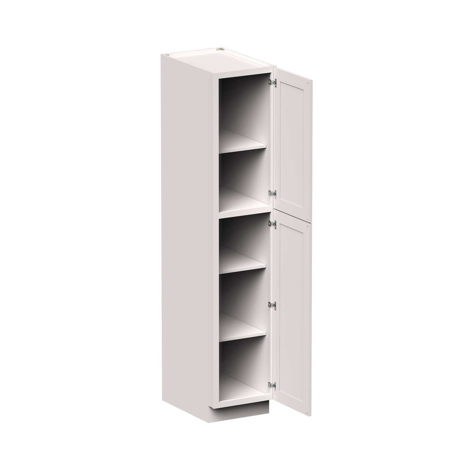 Front. Boyel Living - 18-in W x 90-in H x 27-in D Shaker RTA Kitchen Pantry Cabinet with Soft-Close Doors - Glacier White.