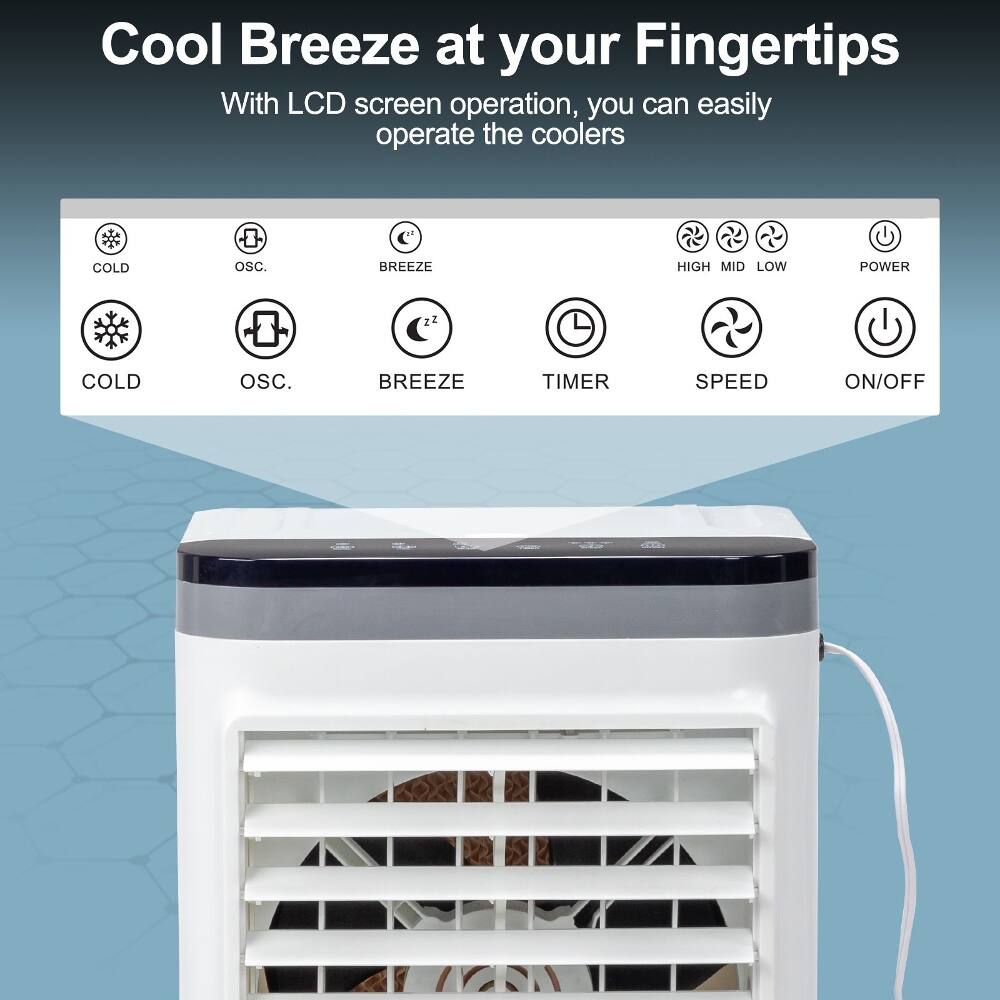 Cool Breeze at your Fingertips

With LCD screen operation, you can easily operate the coolers

COLD OSC. BREEZE HIGH MID LOW POWER

COLD OSC. BREEZE TIMER SPEED ON/OFF