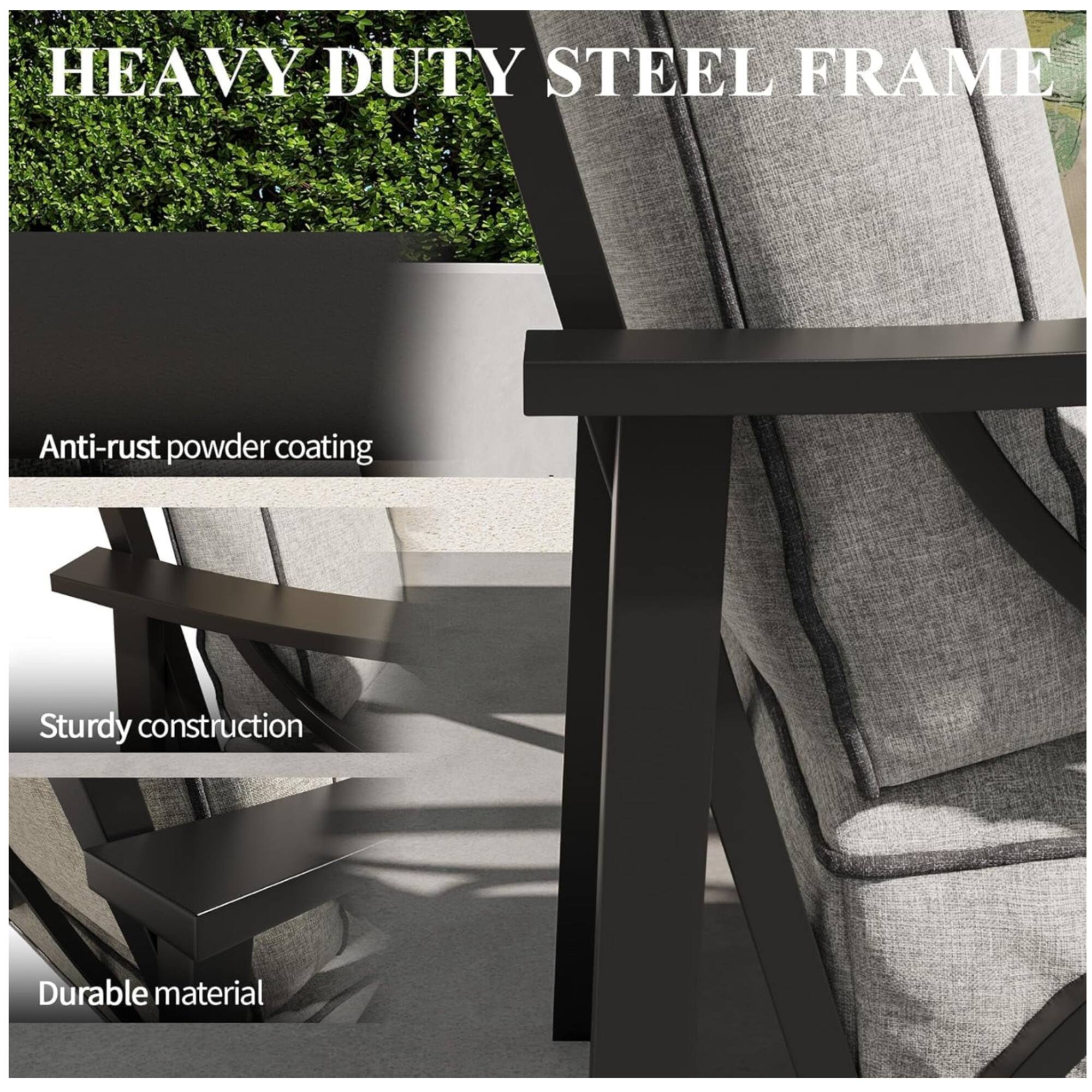 HEAVY DUTY STEEL FRAME  
- Anti-rust powder coating  
- Sturdy construction  
- Durable material