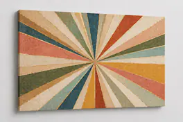 FC Design - Large Canvas 24x36" Abstract Radial Burst Geometric Lines Art Painting Home Wall Décor - MultiColor