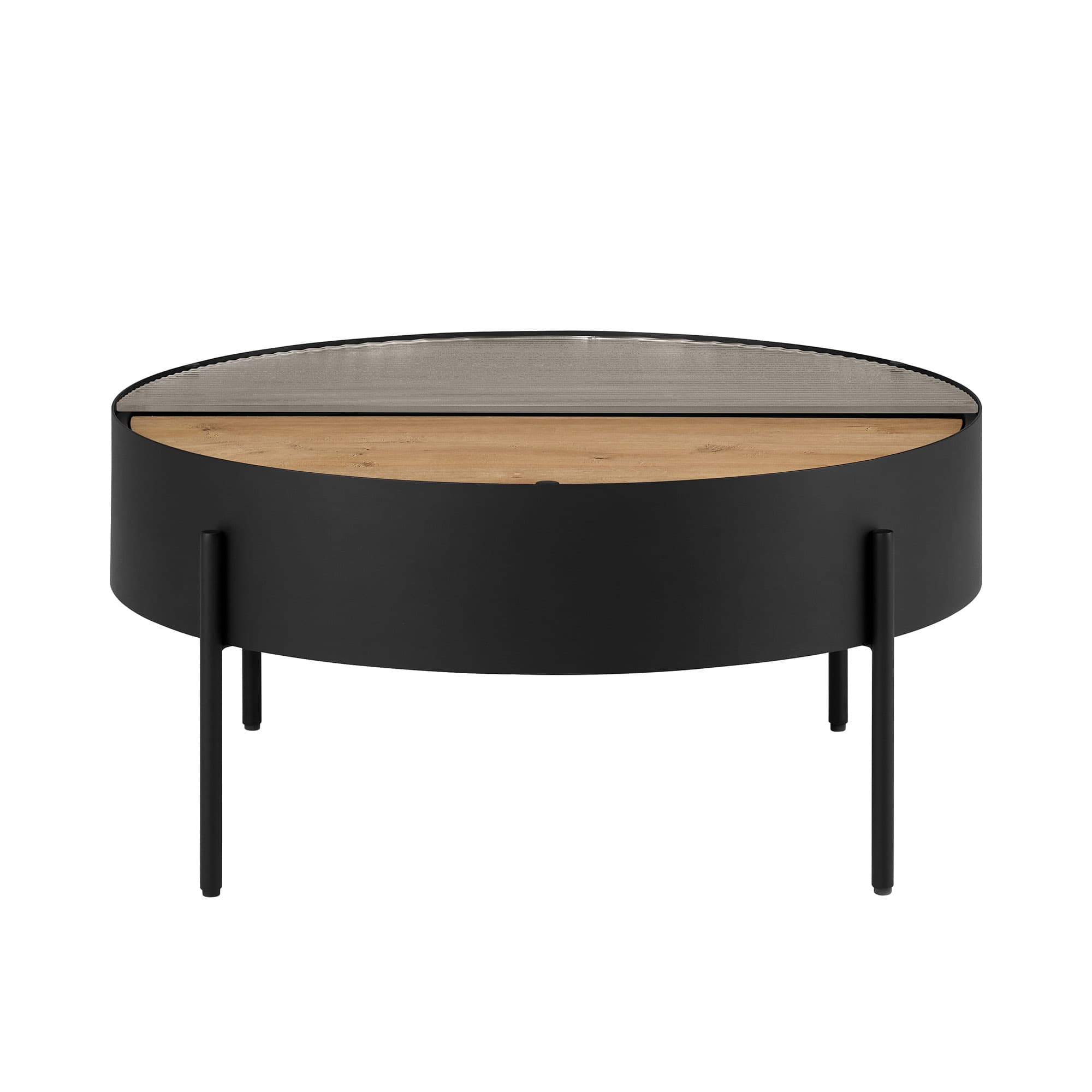Front. Walker Edison - Modern Sliding-Top Coffee Table - Black.