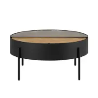 Walker Edison - Modern Sliding-Top Coffee Table - Black - Front_Zoom