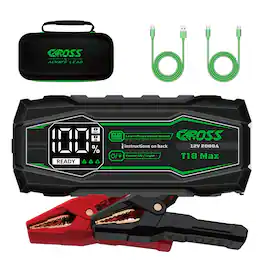 CAROSS - T18 Max Portable Car Jump Starter 2000 Amp Peak, USB Power Bank, Heavy-Duty Clamps, Boost, LED Light, QC Fast Charger