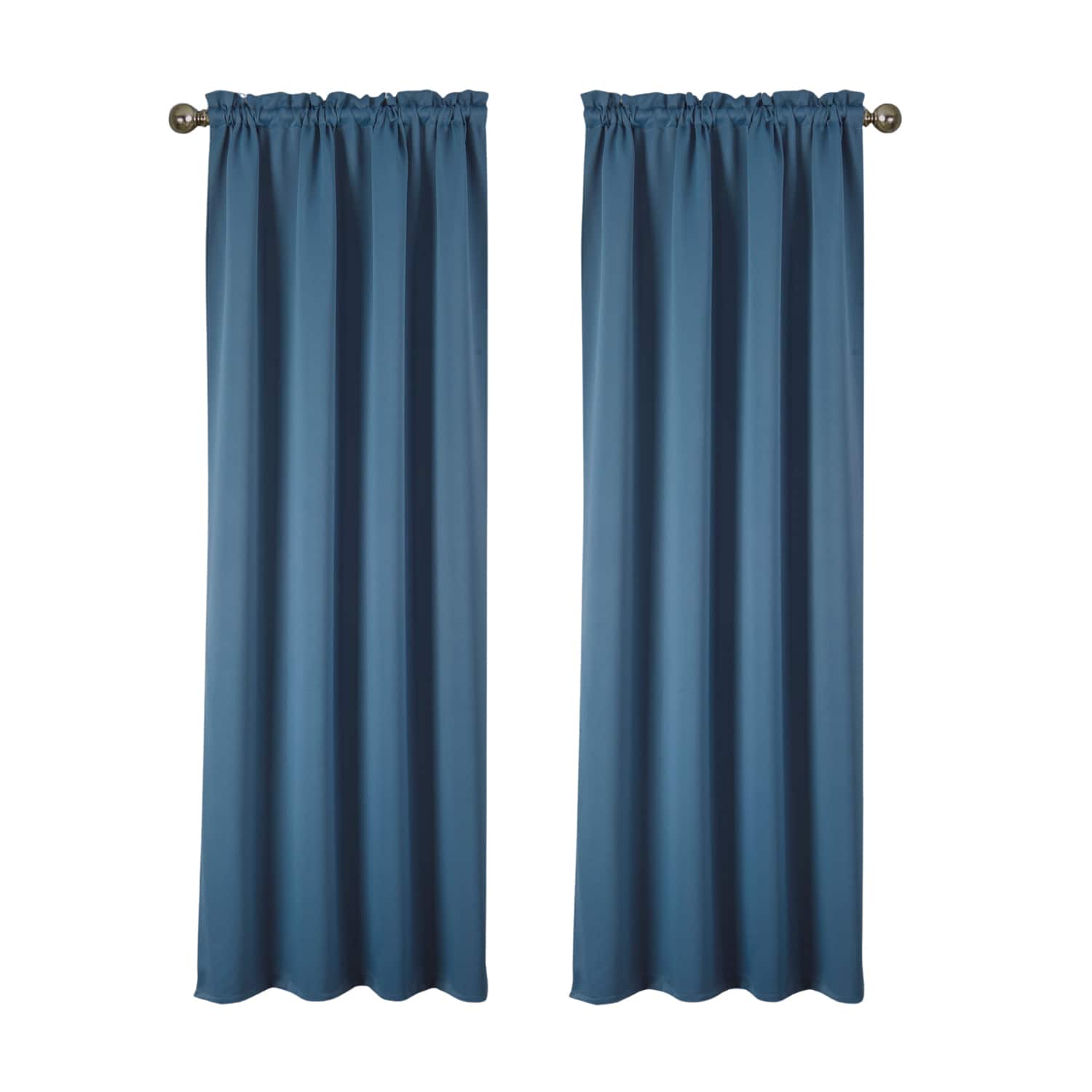 RT Designers Collection - 100% Polyester Twilight Blackout Rod Pocket Curtain Panel 54" x 84" - Blue