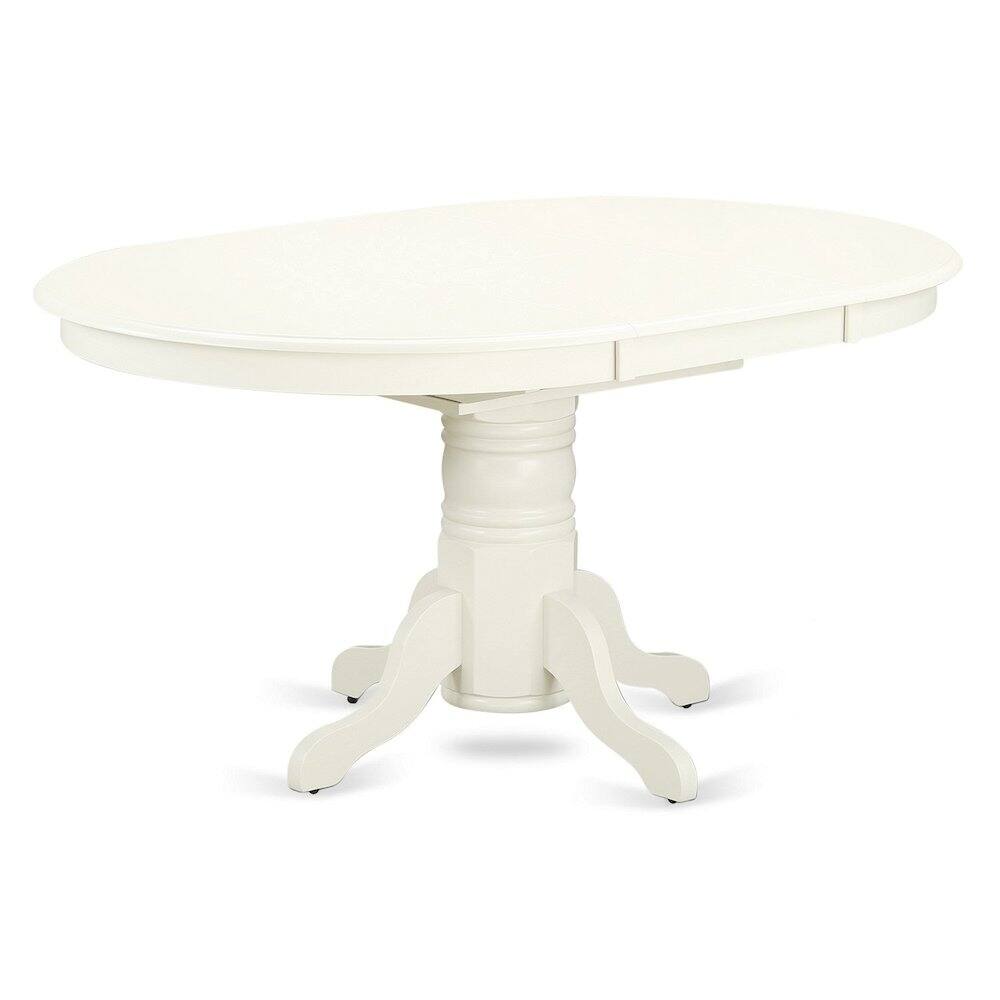 Alt View 1. East West Furniture - Oval Table with 18" Butterfly leaf - Linen White - Linen White.
