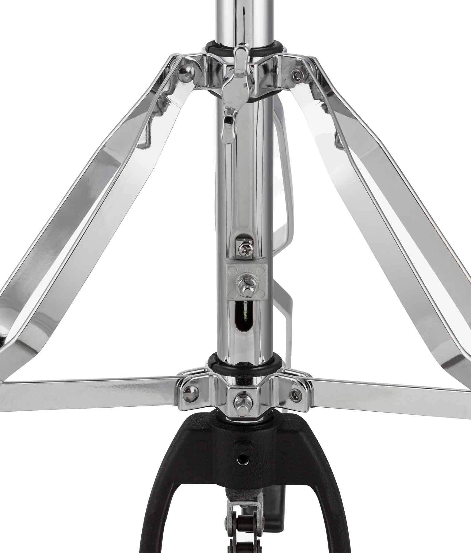 Left. Gibraltar Hardware - 5707 Medium Weight Double Braced Hi-Hat Stand Percussion Chrome Set Hardware,Chain Drive w/ Adjustable Tension Footboard.