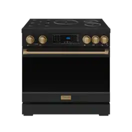 Gordon Ramsay Series by Thor Kitchen 6.0 Cu. Ft Freestanding Induction Range with Bronze Hardware - Matte Black