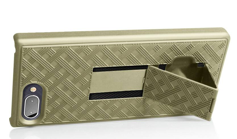 Alt View 3. Nakedcellphone - Slim Case for Blackberry Key2 LE (with Kickstand) - Gold.