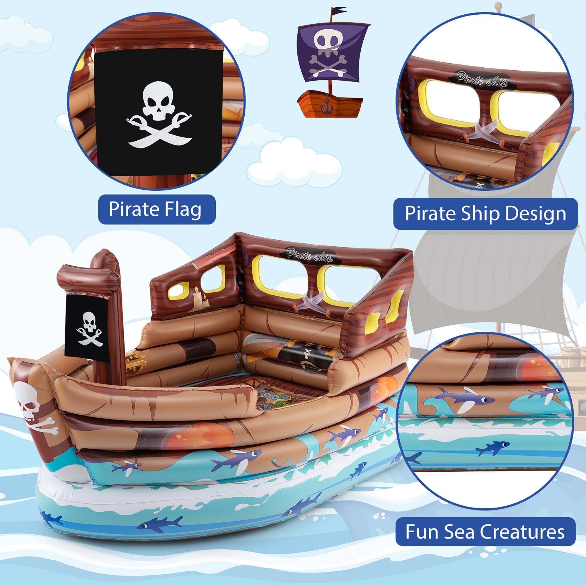 - Pirate Flag
- Pirate Ship Design
- Fun Sea Creatures