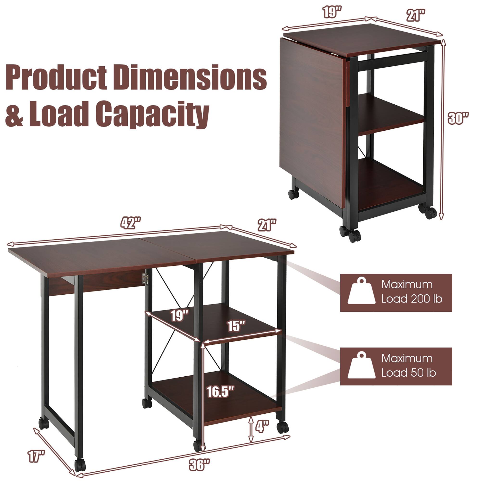 Product Dimensions & Load Capacity

19" 21" 30" 42" 15" 16.5" 4" 17" 36"

Maximum Load 200 lb
Maximum Load 50 lb