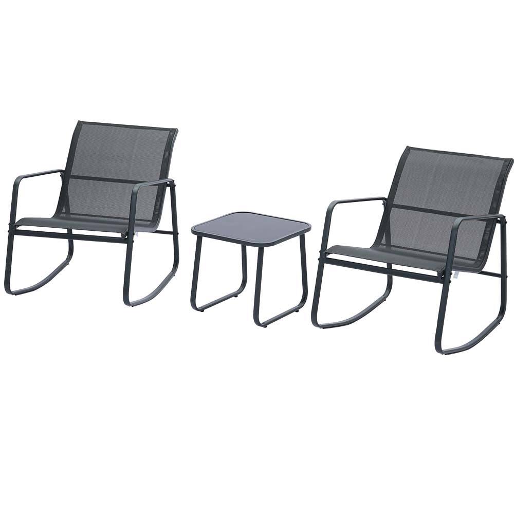 Alt View 1. Ainfox - Ainfox 3 Piece Patio Furniture Set, All Weather Textile Outdoor Conversation Set - Black.