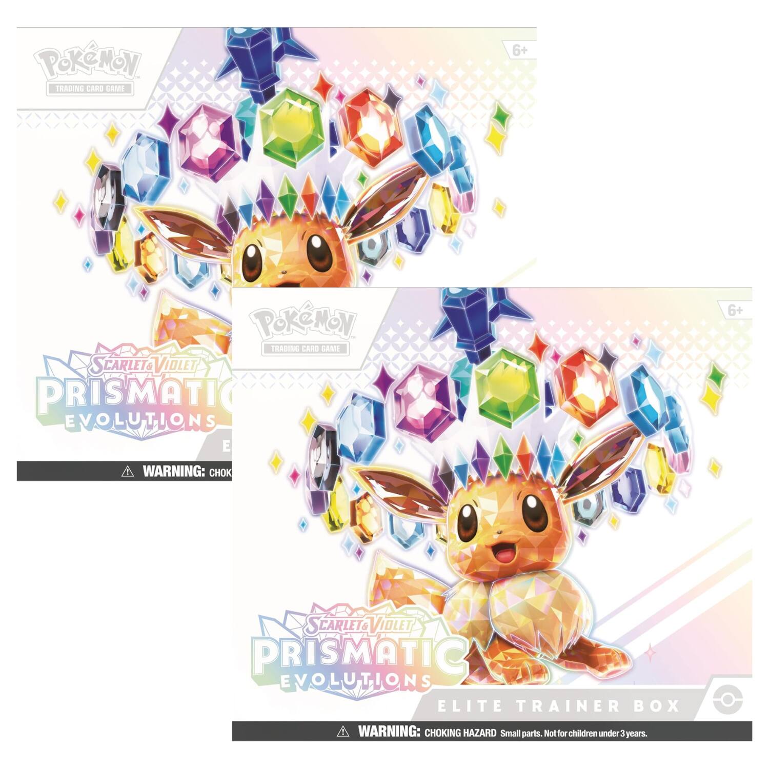 Pokémon Trading Card Game  
6+  
Scarlet & Violet Prismatic Evolutions E  
6+  
Warning: Choking Hazard Small parts. Not for children under 3 years.