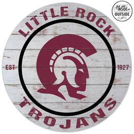 Jardine - Arkansas Little Rock Trojans 20'' Indoor/Outdoor Weathered Circle Sign - White