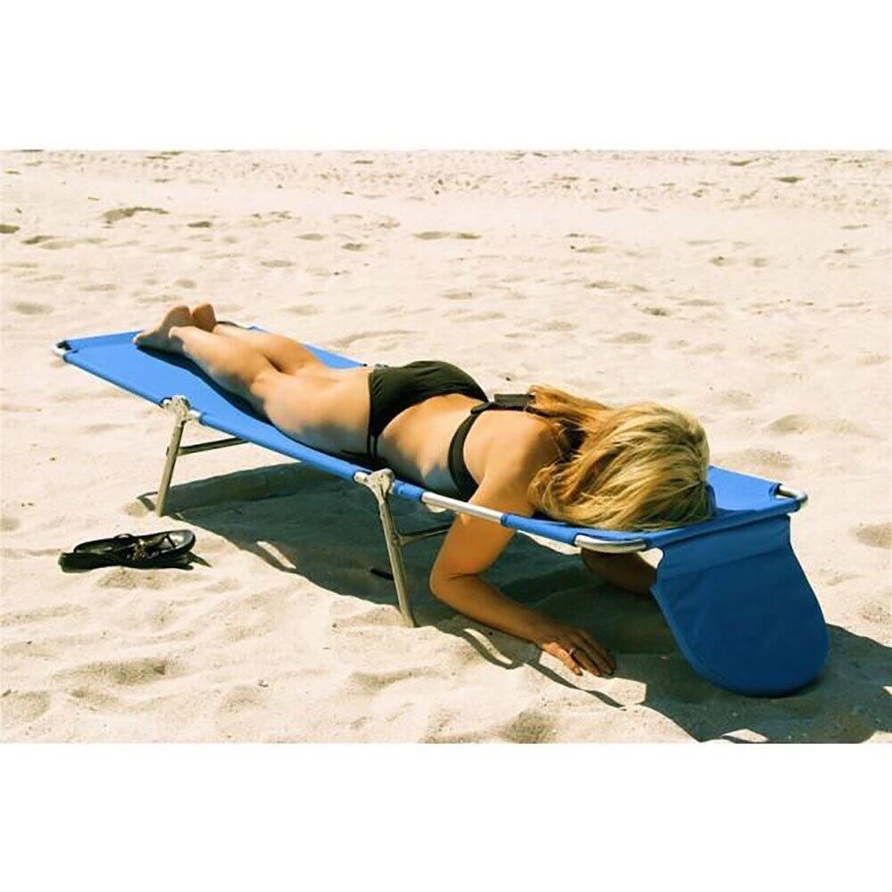 Alt View 4. Ostrich - Ostrich Chaise Lounge Folding Portable Sunbathing Poolside Beach Chair (3 Pack) - Blue.