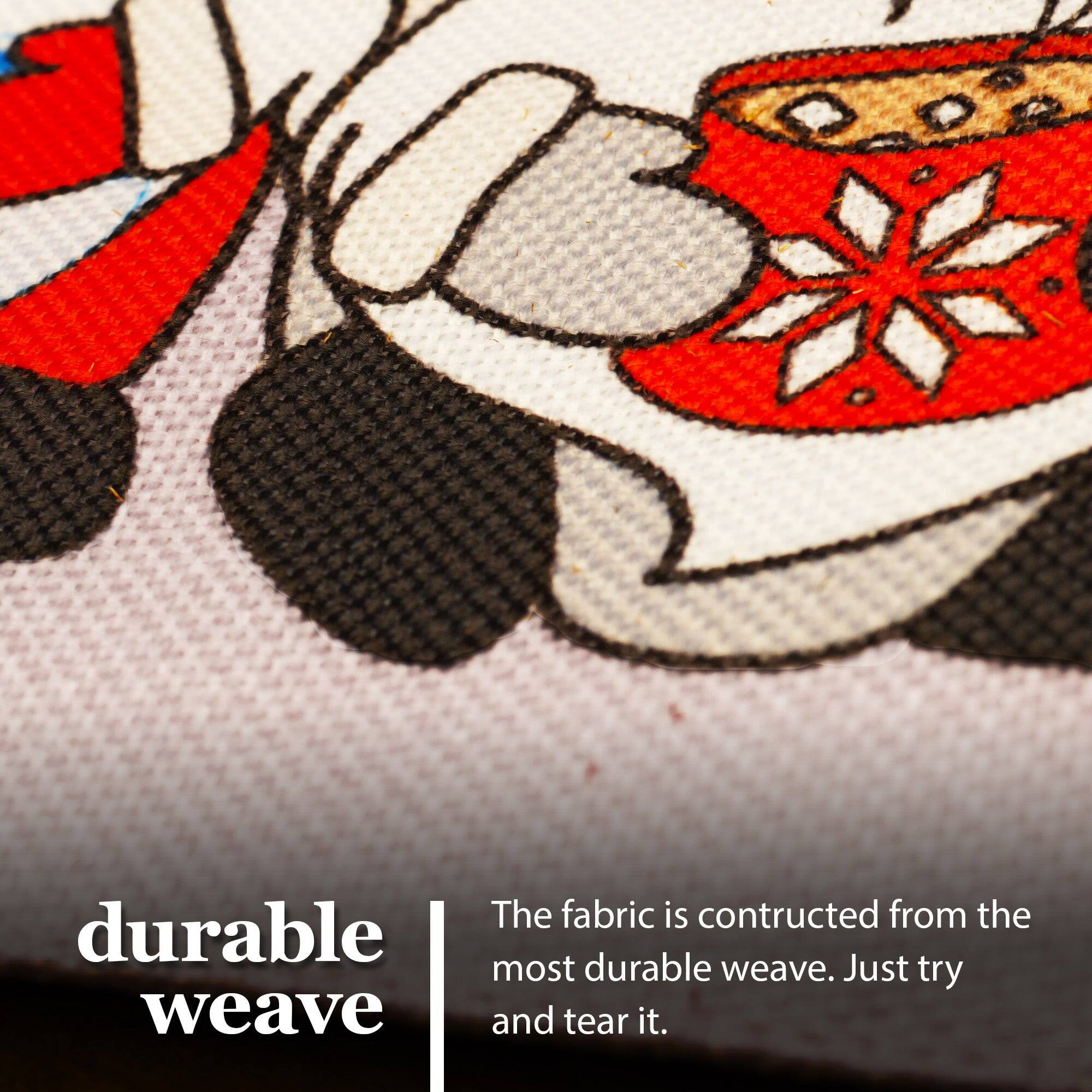 The fabric is constructed from the most durable weave. Just try and tear it.