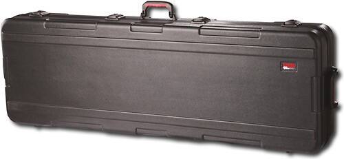 Angle Standard. Gator Cases - Rolling ATA Keyboard Case for Most 76-Key Keyboards - Black.