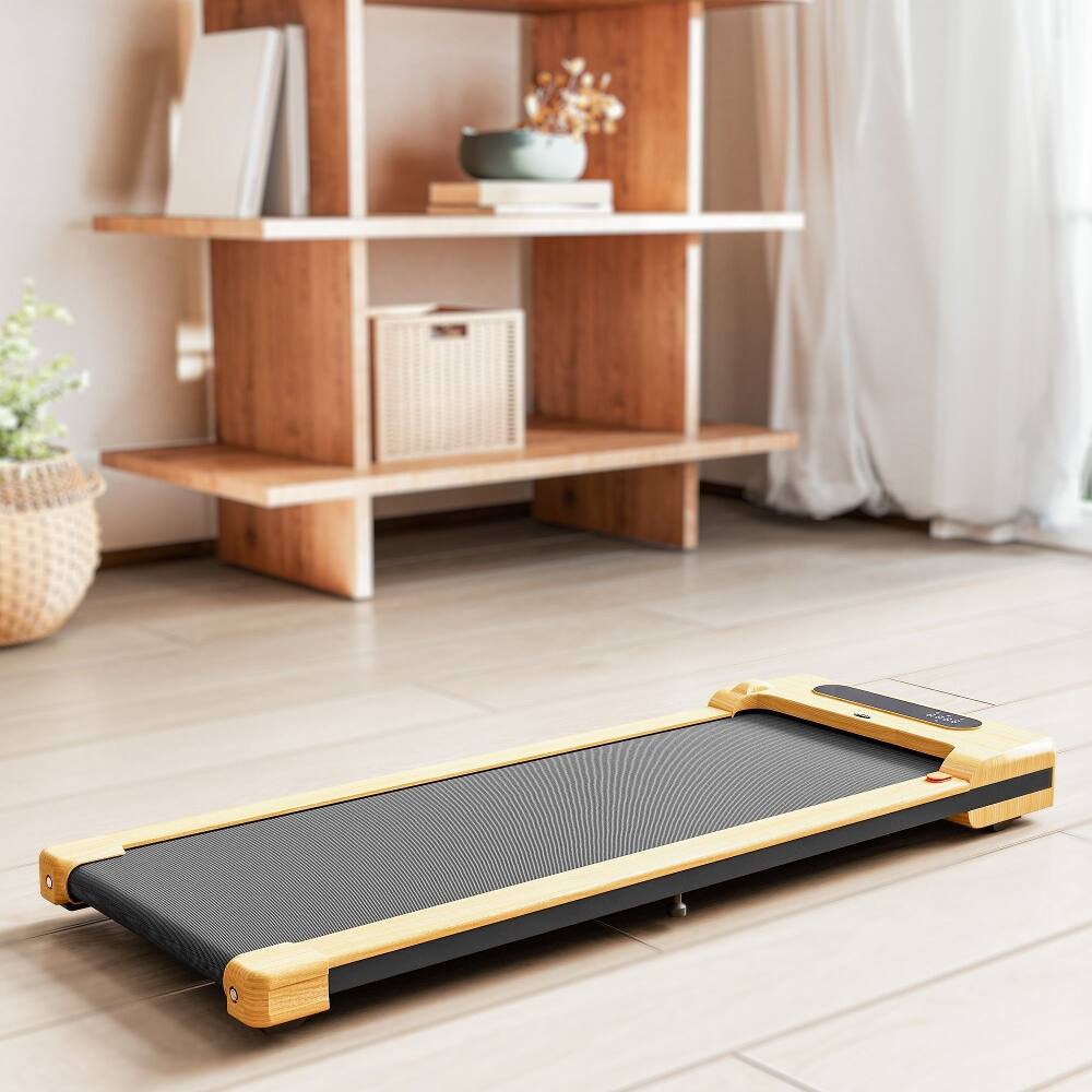 Alt View 4. Loheer - Loheer 2.5HP Under Desk Treadmill Walking Pad with Remote Control LED Display Quiet Compact Home Gym Office Wood - Natural Wood.