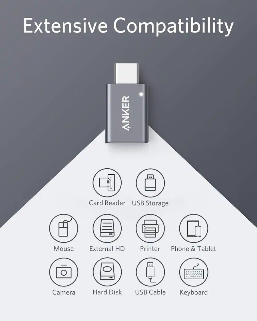 Anker Usb Computer Adapter Anker USB C Adapter (2 Pack), USB C to USB Adapter High Speed Data ...