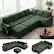 Front. Dyonery - Dyonery 7-Seat Modular Sectional Sleeper Sofa with Pull-Out Bed, Reclining Backrest, USB Ports, Table, LED Lights ,Green - Green.