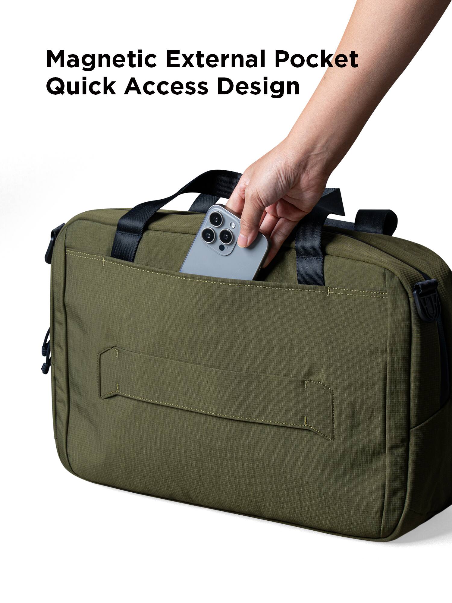 Magnetic External Pocket Quick Access Design