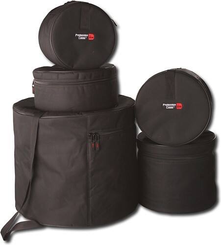 Angle Standard. Gator Cases - Fusion Drum Kit Bags (5-Piece) - Black.