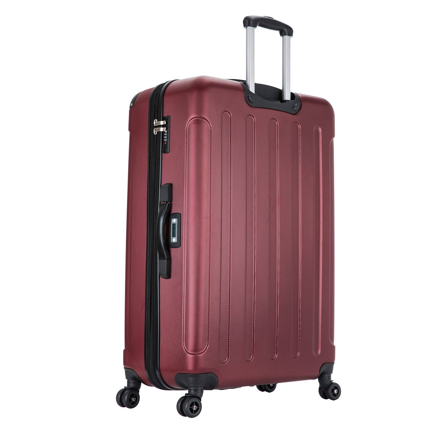 Alt View 1. DUKAP - Intely Smart Hardside 3 Piece Luggage Set 20"/28"/32" + USB Port + integrated weight scale - WINE.