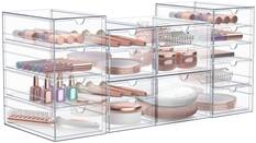 Front. Sorbus - Sorbus Makeup Organizer With Drawers, Acrylic Drawer Organizer for Makeup, Office Organization and Storage - Clear - Clear 16 Drawers.