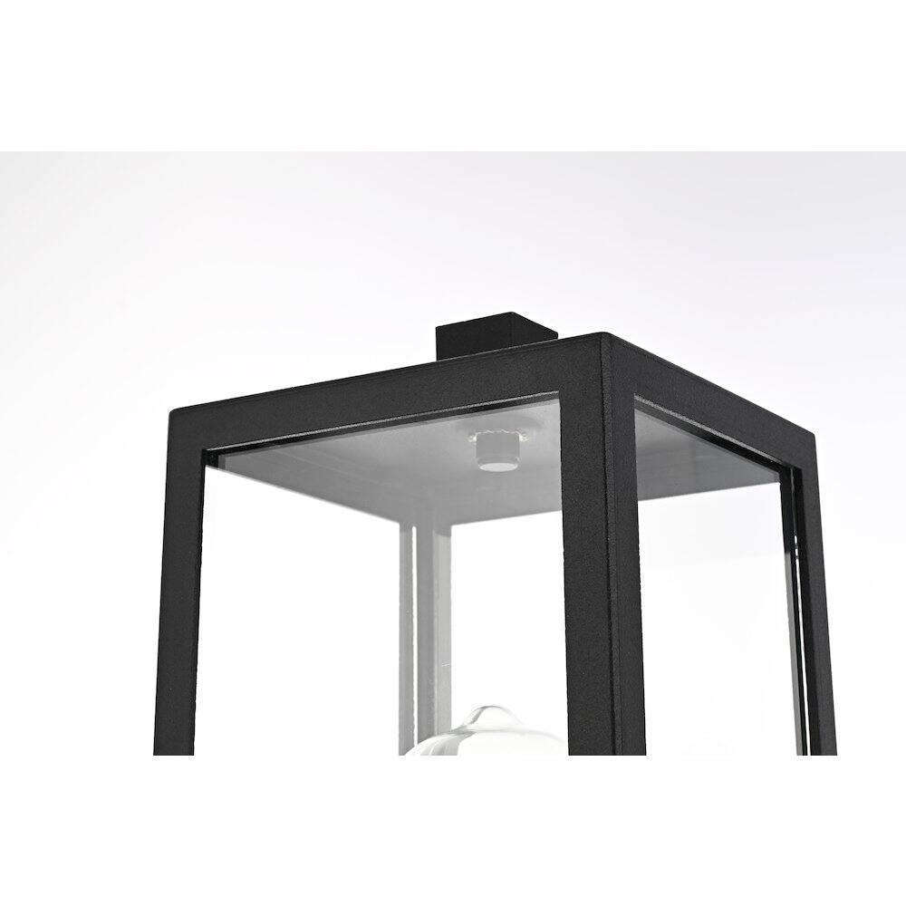 Alt View 1. Elegant Lighting - Veda 15 inch Outdoor Post light in Black - Black And Clear.