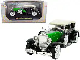 1934 Duesenberg Black and Green 1/32 Diecast Model Car by Signature Models