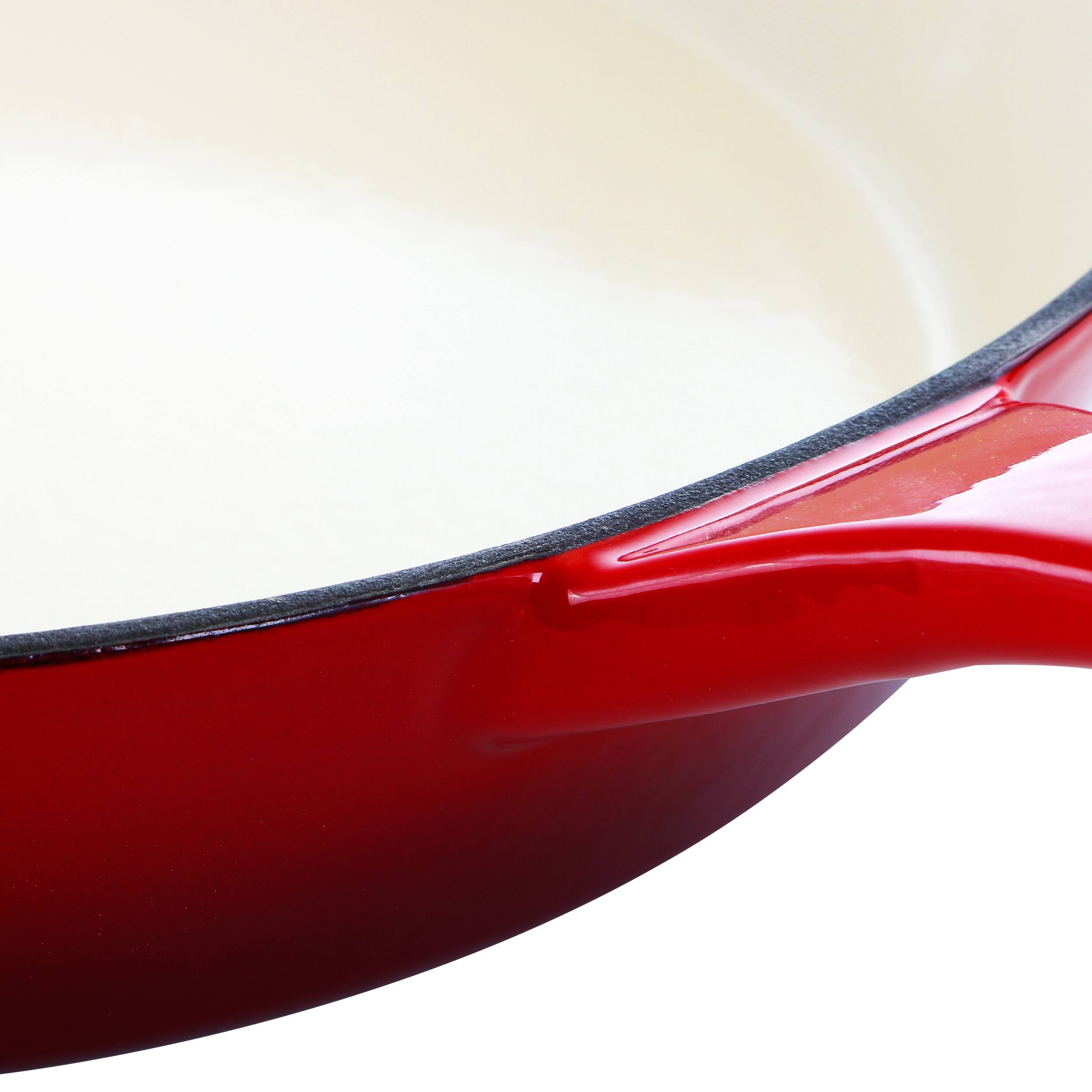 Alt View 4. Crock-Pot - Crock-Pot Artisan 12 Inch Enameled Cast Iron Skillet in Scarlet Red - Red.